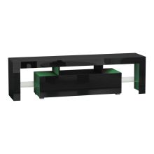 High Gloss TV Stand Cabinet W/ LED RGB Lights, Remote Control and Storage Black