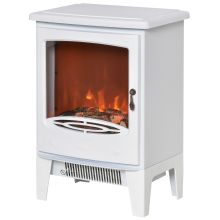  Freestanding Electric Fireplace Stove Heater with Realistic Flame Effect White