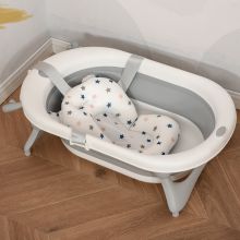  Foldable Portable Baby Bathtub w/ Baby Bath Temperature-Induced Water Plug for 0-3 years