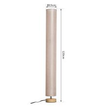  120H cm Wooden Base Floor Lamp Standing Lamp W/Linen Fabric-Cream White