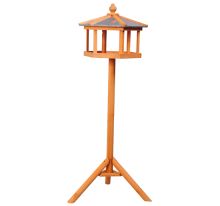 Pawhut Wooden Bird Table Feeder Station Wooden Parrot Stand