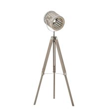  Pine Wood Tripod Floor Lamp Standing Lamp 110-150H x 63W x 63Dcm Brown and Silver