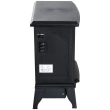  Flame Effect Freestanding Electric Fireplace Heater Black Stove w/ LED Flame Effect 900W/1800W-Black