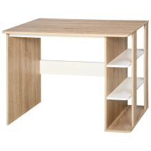  Office Desk w/ 3-Tier Display Shelf Storage - Wood effect