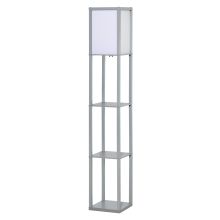  4-Tier Floor Lamp Standing Lamp with Storage Shelf for Home Office Dorm Grey