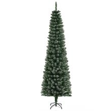 HOMCOM 6.5FT Artificial Snow Dipped Christmas Tree Xmas Holiday Pencil Tree for Home