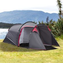  Dome Tent for 3-4 Person Family Tent with Screened-In Porch Waterproof Dark Grey