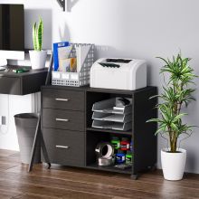  Particle Board Rolling Storage Cabinet Black