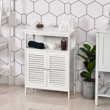 kleankin MDF 3-Tier Shutter Door Bathroom Cabinet White