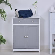 kleankin MDF 2-Drawer Bathroom Cabinet Freestanding Cabinet Grey
