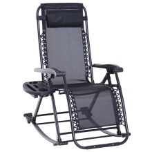 Zero Gravity Rocking Chair Steel Frame Texteline Black
