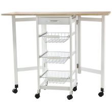  MDF Extendable Kitchen Island Trolley White