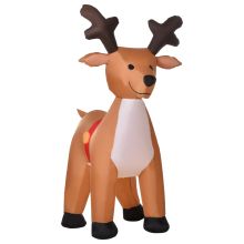 HOMCOM Lighted Christmas Inflatable Reindeer Blow Up Outdoor Decoration for Garden