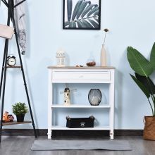  MDF Wide Drawer Console Table White