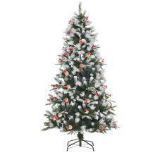  6FT Artificial Snow Dipped Christmas Tree Xmas Pencil Tree Holiday Decoration