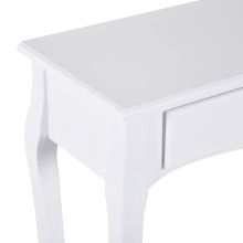  Console Table With 2 Drawers, MDF-Ivory White