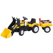 HOMCOM Kids Pedal Go Kart Excavator-Yellow 