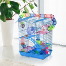  Hamster Metal 5-Tier Cage w/ Tunnels Blue
