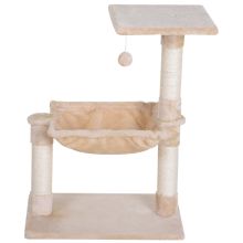  Cat Tree Hammock Bed Natural Sisal Scratching Post w/ Dangle Toy 2 Tier 70cm Pet Scratch Stand