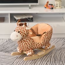 HOMCOM Kids Rocking Horse Toys Giraffe Seat with Sound Toddlers Baby Toy