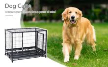  Metal Kennel Cage W/Wheels and Crate Tray, 95Lx61.5Wx68.5H cm