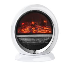  1500W Freestanding Electric Fireplace Heater W/ Flame Effect Rotatable Head-White