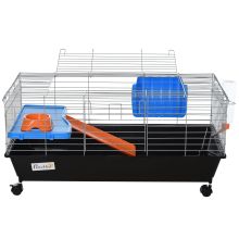  Steel Small 2-Tier Small Animal Cage w/ Accessories Blue/Orange
