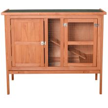  Wooden Guinea Pigs Hutches Elevated Pet Bunny House with Slide-Out Tray Openable Roof