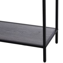  Industrial Console Table Narrow Worktop w/ Bottom Shelf & Two Drawers Grey Wood