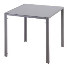  Modern Square Dining Table with Glass Top & Metal Legs for Dining Room