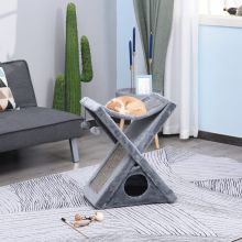  Two Tier Cat Tree Tower Scratching Post, 50L x 32W x 65Hcm-Grey
