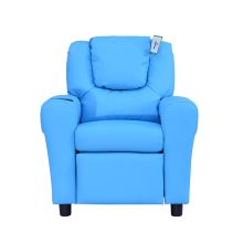  Children Recliner Armchair W/ Cup Holder-Blue