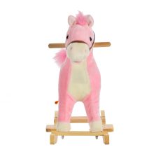  Kids Ride On Plush Rocking Horse w/ Sound Pink