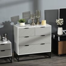  Particle Board 3-Tier Chest of Drawers Grey/White