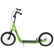  90-96cm Kids Kick Scooter w/ Adjustable Handlebar Inflatable Wheels Brakes Green