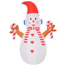 HOMCOM Christmas Inflatable Snowman, Rotating Lighted Home Yard Novelty Decoration