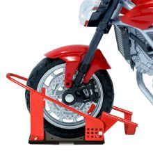  Steel Freestanding Motorcycle Wheel Chock Red