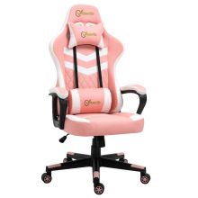 Vinsetto Racing Gaming Chair w/ Lumbar Support, Headrest, Gamer Office Chair, Pink White
