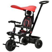  4 in 1 Baby Tricycle w/ Reversible Angle Adjustable Seat Removable Handle Red