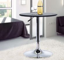  Chrome Steel Height Adjustable Round Bar Table Dinning Table Black
