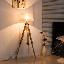  Classic Tripod Floor Lamp, Adjustable Height-Cream White