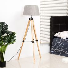  Classic Tripod Floor Lamp, Adjustable Height-Grey