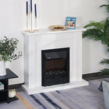  1000W/2000W 5-Level MDF Electric Fireplace Heater Modern Fireplace w/ Remote-White