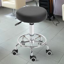  PU Leather Height Adjustable Swivel Salon Chair Salon Stool Black