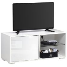  Modern TV Stand Media Unit w/ Cabinet 2 Shelves Living Room Home Office White