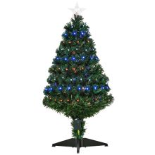  3ft 90cm Green Fibre Optic Artificial Christmas Tree-Multi colour LED Lights