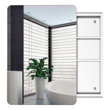 kleankin On-Wall Mounted Bathroom Storage Cabinet w/Sliding Mirror Door 3 Shelves Stainless Steel Frame 