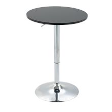  Round Height Adjustable Bar Table Counter Pub Desk with Metal Base Black