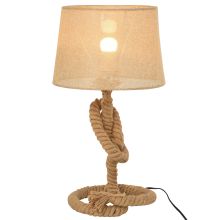  Hemp Rope Linen Shade Table Lamp Beige