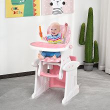  HDPE 3-in-1 Baby Booster High Chair Pink